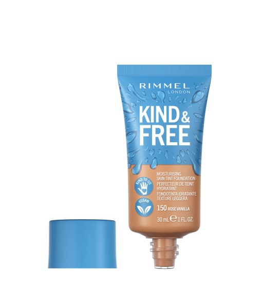 rimmel kind & free moisturising skin tint foundation 150 rose vanilla