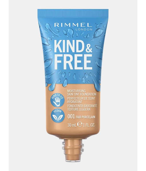 rimmel kind & free moisturising skin tint foundation 001 fair porcelain