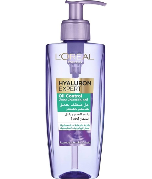 l`oreal hyaluron expert oil control deep cleansing gel 200ml