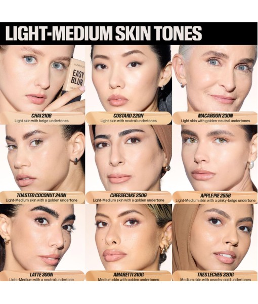 hudabeauty easy blur foundation 220n custard 30ml