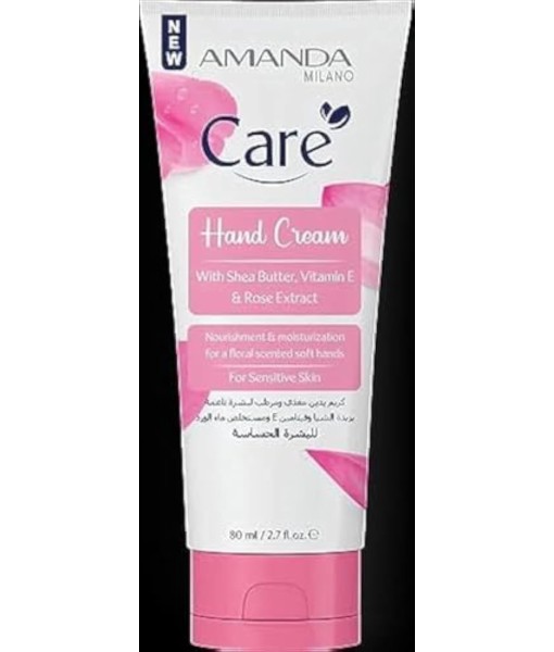 amanda care hand cream with shea butter,vitamin e & rose extract 80 ml