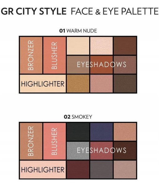 golden rose city style face & eye palette 02 smoke