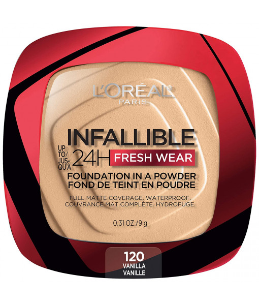 l'oreal 24h fresh wear foundation in a powder 120 vanilla