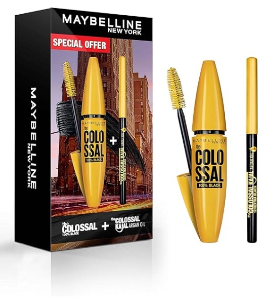 maybelline colossal mascara + kajal liner kohl 