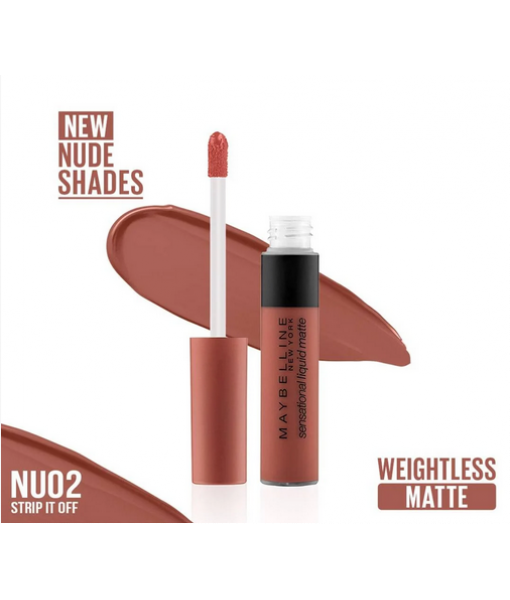 maybelline sensational liquid matte nu02 strip it off