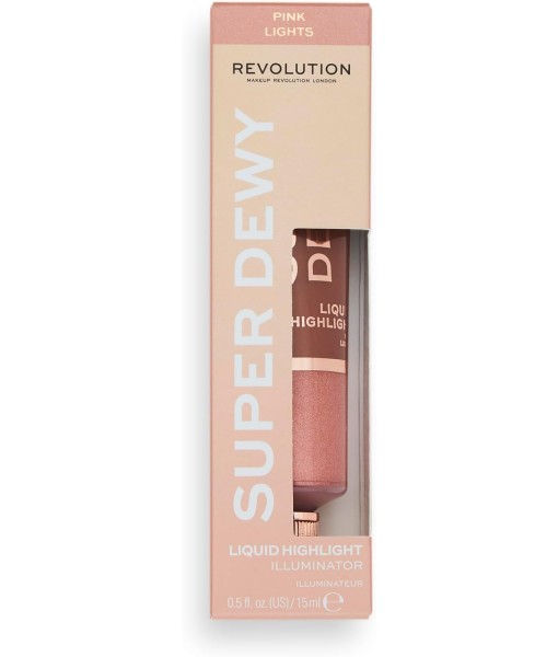 revolution super dewy liquid highlighter pink lights 15ml