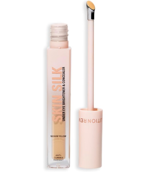revolution skin silk under eye brightener & concealer medium yellow 