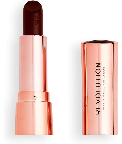 revolution satin kiss lipstick tgif brown